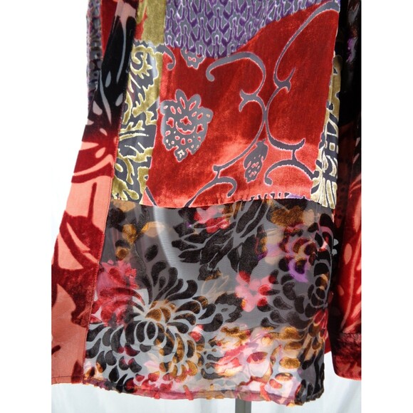 Laura Ashley Woman Velvet Burnout Top Plus Size 2X Silk Rayon Blend Whimsigoth - Picture 15 of 16